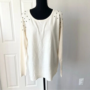 J Jess Beaded Embellished Soft  Pullover Sweater